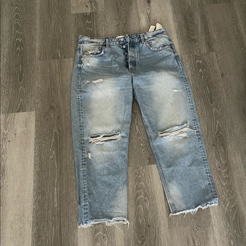 Zara distressed ankle jeans